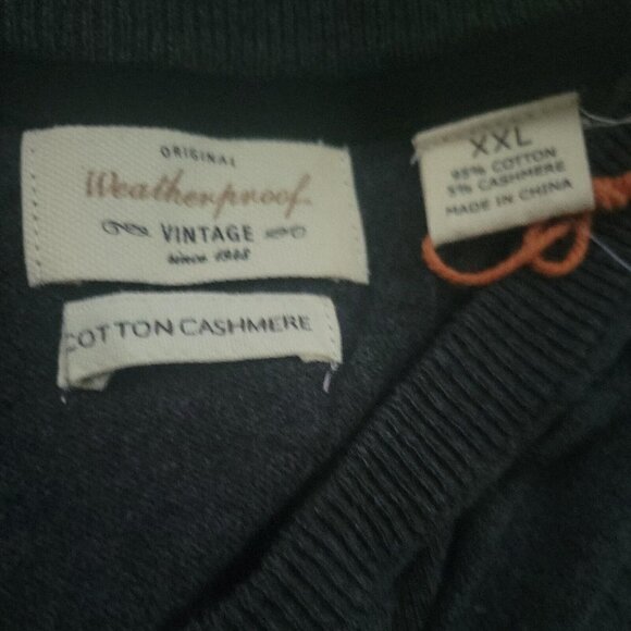 WEATHERPROOF Cotton Cashmere V-neck Sweater Men's. Size XXL. New With Tags $80 - Picture 6 of 8